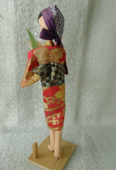 画像2: お花を抱えた女の子,花摘み娘,レトロモダン人形,霧島つつじ