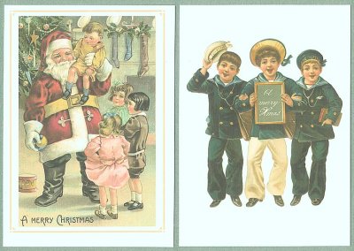 画像1: クリスマス＆冬景色1 レプリカ,Antique Postcard4種4枚