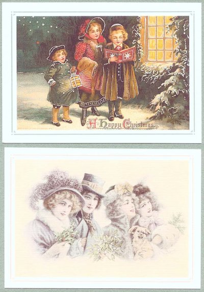 画像2: クリスマス＆冬景色1 レプリカ,Antique Postcard4種4枚