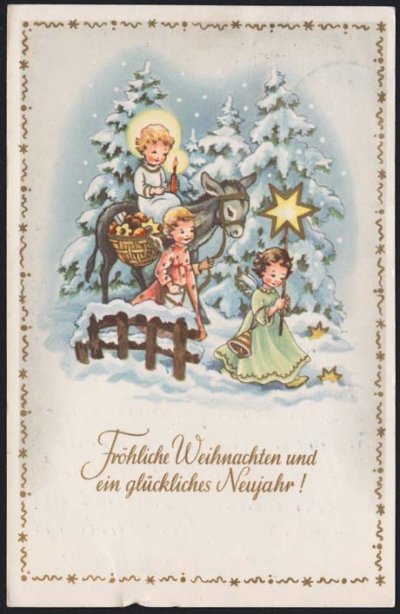 画像1: オーストリアvintage X'mas & New year postcard*メリークリスマス！お菓子をどうぞ！