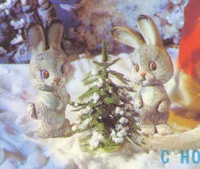 画像1: ロシアパペット ヴィンテージクリスマスポストカード サンタクロースとウサギたち