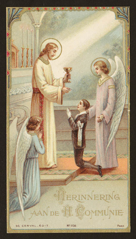 画像1: Frenchアンティーク Holy Card＊1900年初頭 Paris 1136 (1)