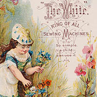 画像1: アンティーク クロモスカード＊The WHITE SEWING MACHINE (1)