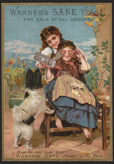 画像1: アンティーククロモスカード,犬と女の子達 (1)